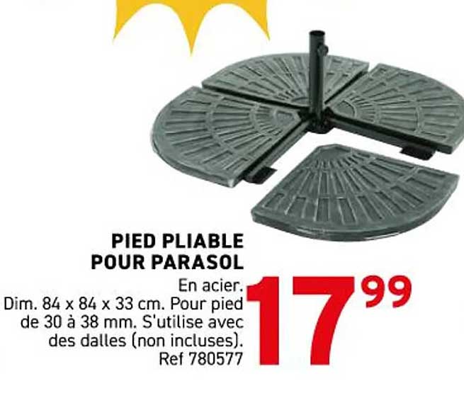 PIED PLIABLE POUR PARASOL