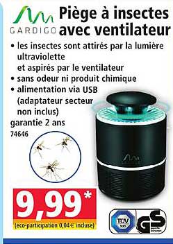Piège à insectes avec ventilateur