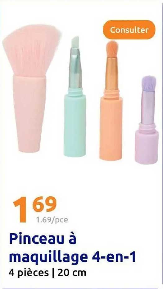 Pinceau à maquillage 4-en-1