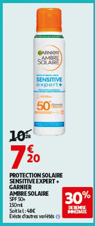PROTECTION SOLAIRE SENSITIVE EXPERT + GARNIER AMBRE SOLAIRE SPF 50+ 150ML