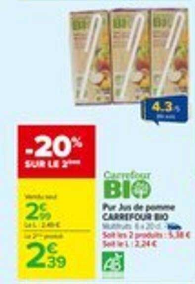 Pur Jus de pomme CARREFOUR BIO