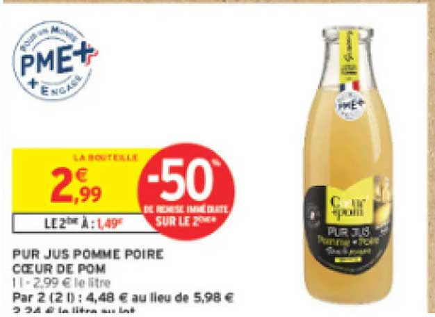 PUR JUS POMME POIRE CŒUR DE POMME