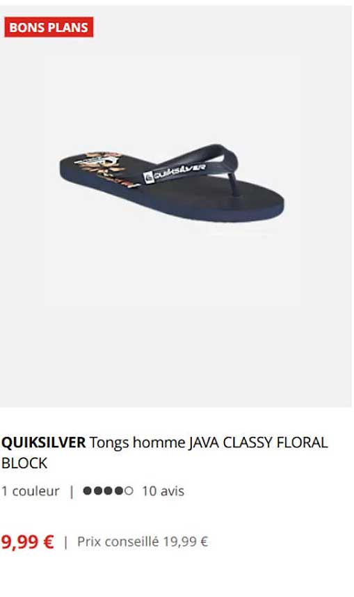 QUICKSILVER Tongs homme JAVA CLASSY FLORAL BLOCK