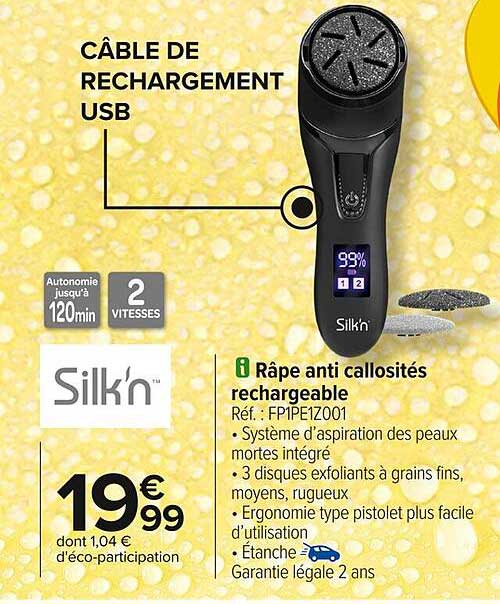 Râpe anti callosités rechargeable