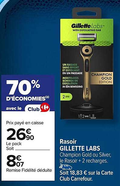 Rasoir GILLETTE LABS Champion Gold Edition