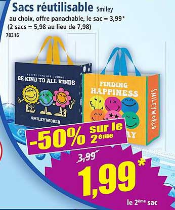 Sacs réutilisables Smiley
