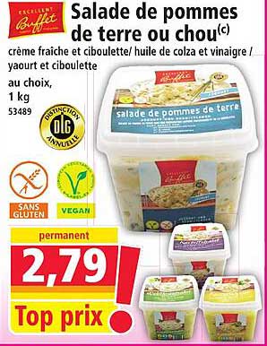 Salade de pommes de terre ou chou(c)