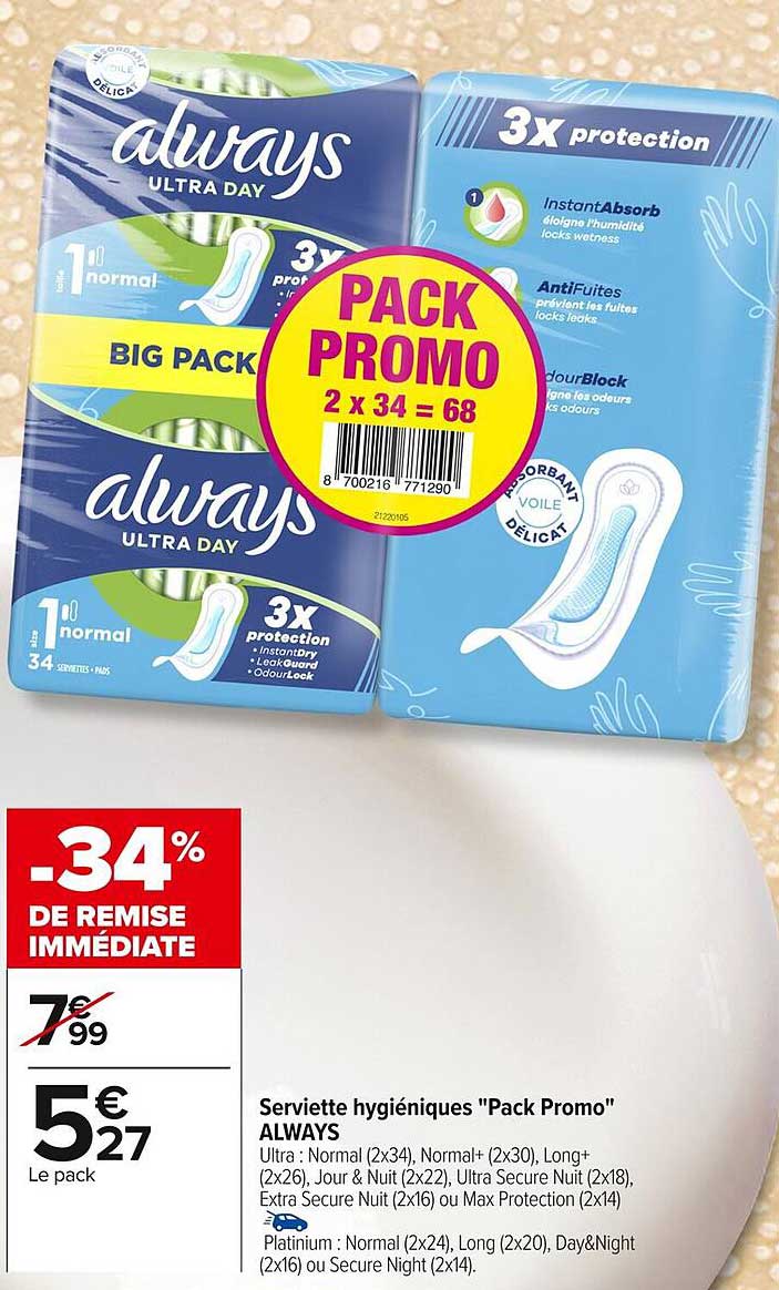 Serviette hygiénique "Pack Promo" ALWAYS