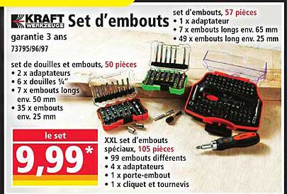 Set d'embouts, 57 pièces