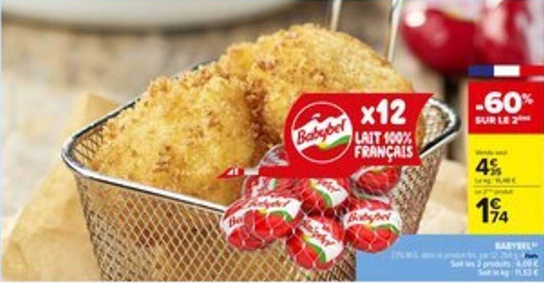x12 Lait 100% Français Babybel -60% sur le 2ème