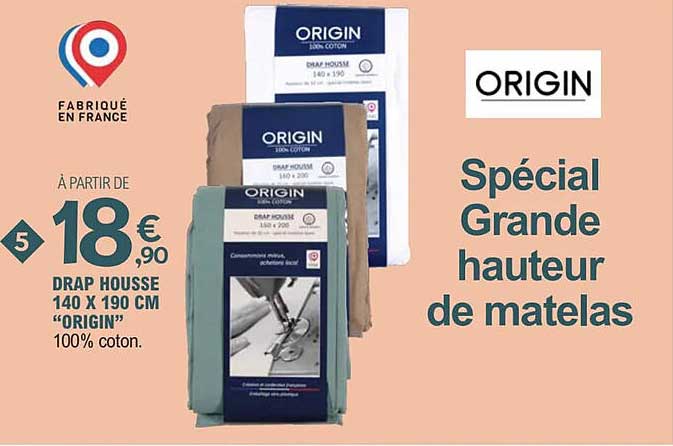Drap housse 140 x 190 cm "ORIGIN"