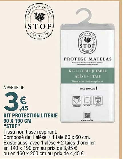 KIT PROTECTION LITERIE 90 X 190 CM “STOF”