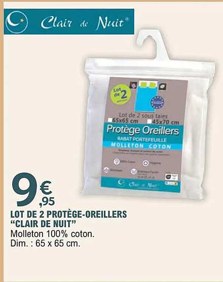 LOT DE 2 PROTÈGE-OREILLERS “CLAIR DE NUIT”