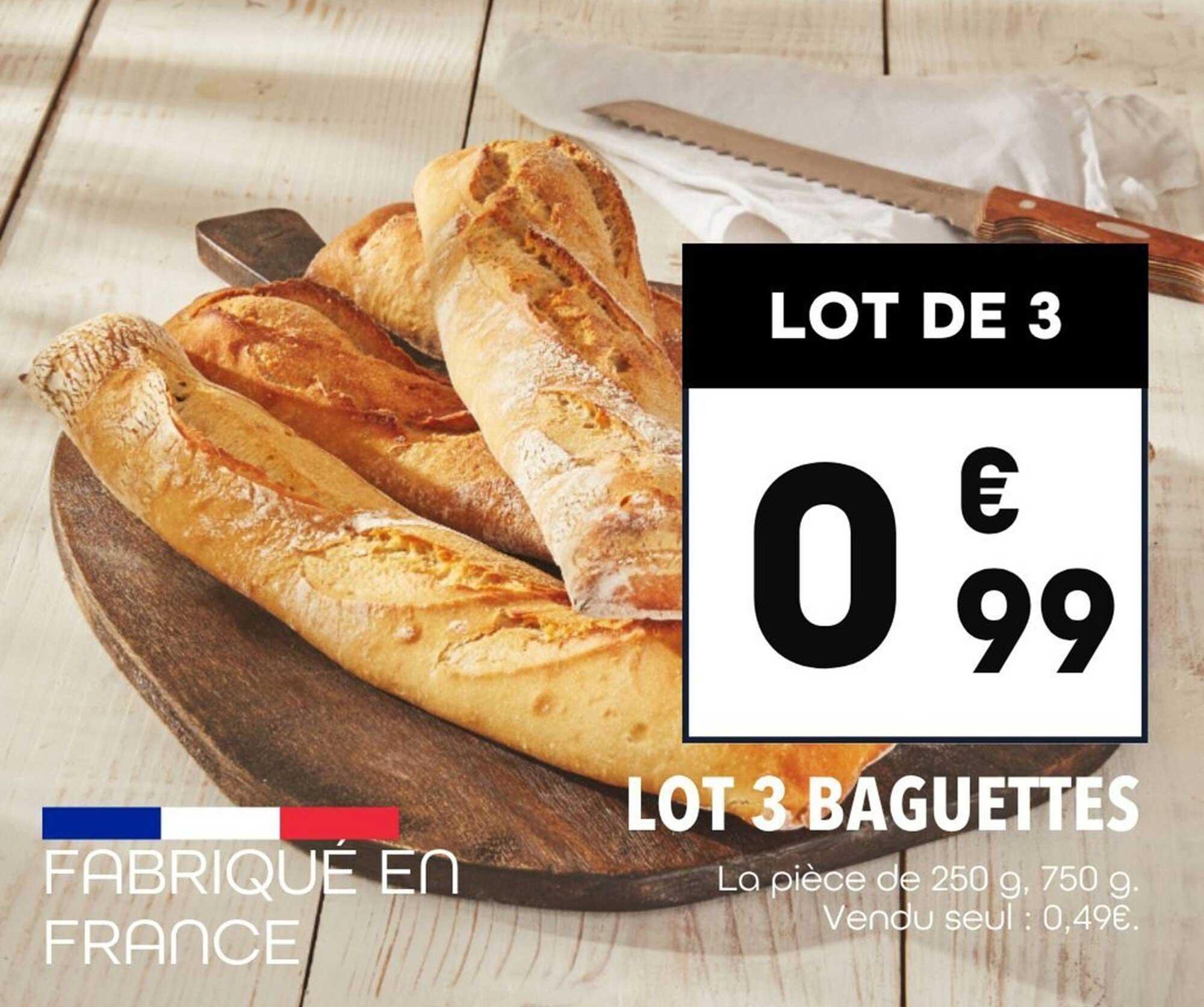 LOT DE 3 BAGUETTES