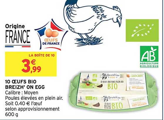 10 ŒUFS BIO BREIZH' ON EGG