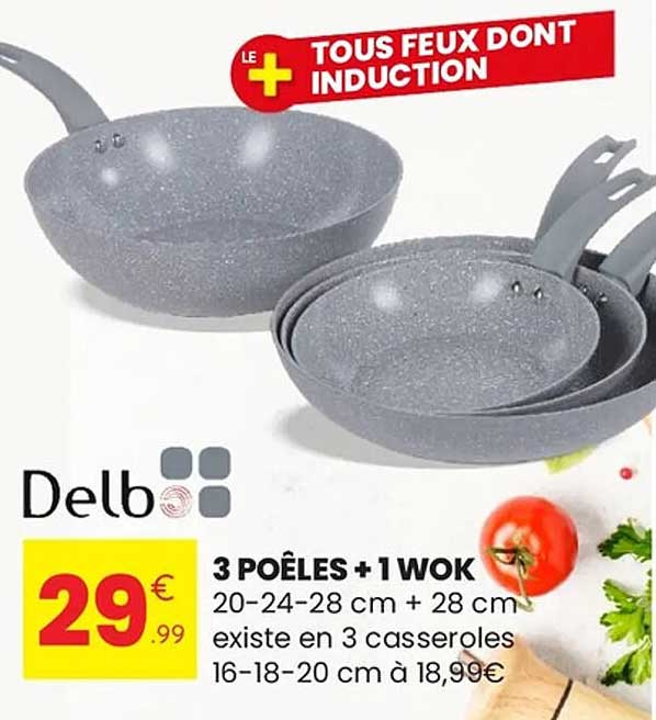3 Poêles + 1 Wok