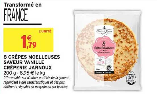 8 CRÊPES MOELLEUSES SAVEUR VANILLE CRÊPERIE JARNOUX