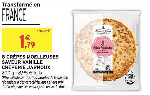 8 CRÊPES MOELLEUSES SAVEUR VANILLE CRÊPIERIE JARNOUX