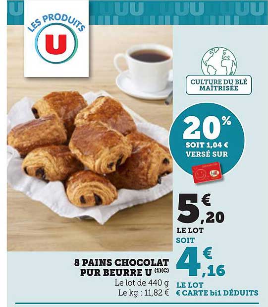 8 PAINS CHOCOLAT PUR BEURRE U