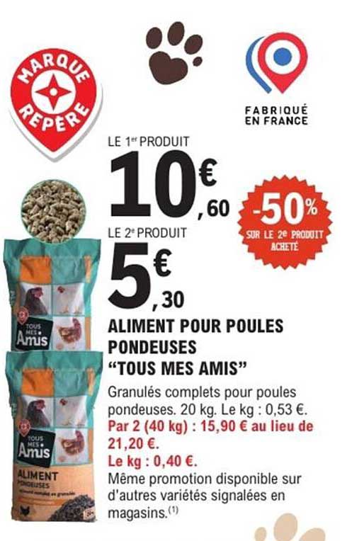 ALIMENT POUR POULSES PONDEUSES "TOUS MES AMIS"