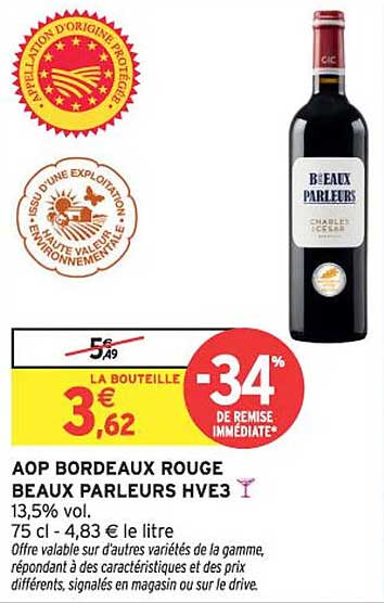 AOP BORDEAUX ROUGE BEAUX PARLEURS HVE3