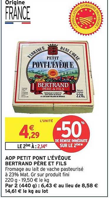 AOP PETIT PONT L'ÉVÊQUE BERTRAND PÈRE ET FILS