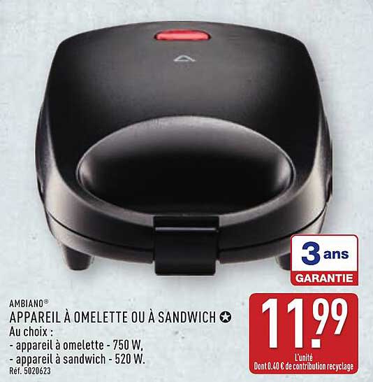 APPAREIL À OMELETTE OU À SANDWICH