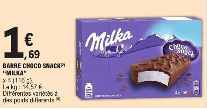 BARRE CHOCO SNACK “MILKA”