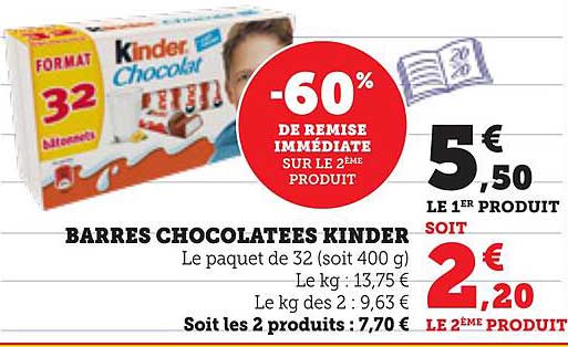 BARRES CHOCOLATEES KINDER