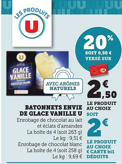 Batonnet Envie de glace vanille U
