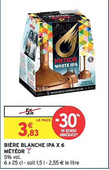BIÈRE BLANCHE IPA X 6 MÉTÉOR