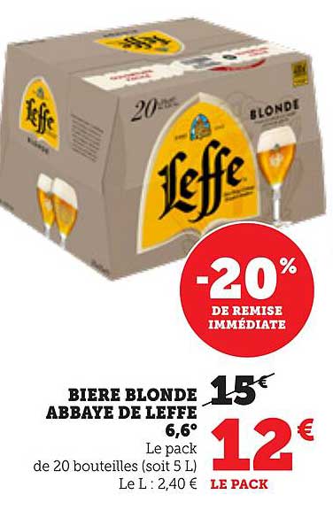 Bière blonde Abbaye de Leffe