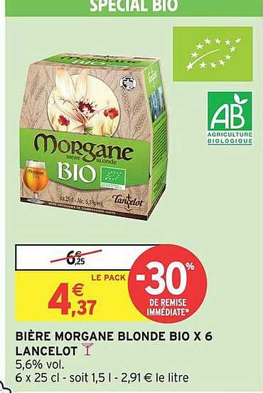 BIÈRE MORGANE BLONDE BIO X 6 LANCELOT