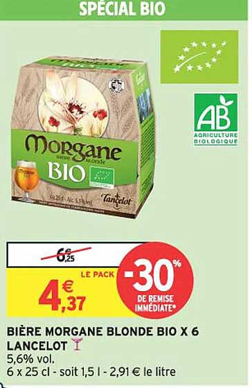 BIÈRE MORGANE BLONDE BIO X 6 LANCELOT