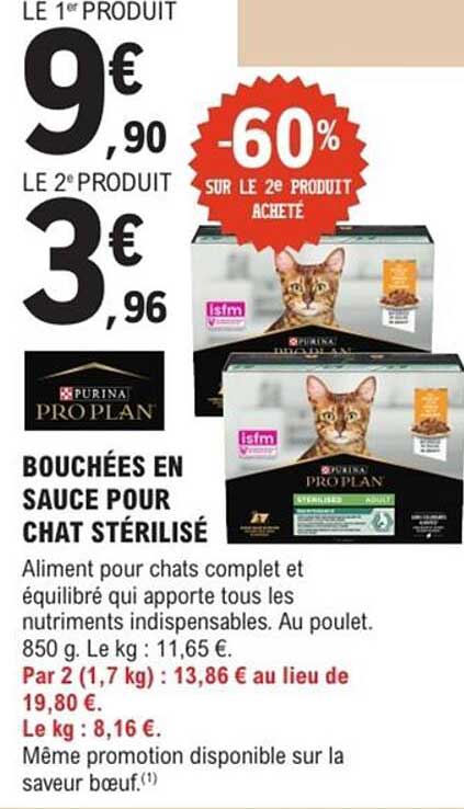 Bouchées en sauce pour chat stérilisé