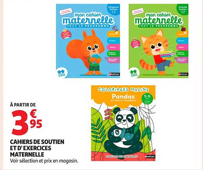 CAHIERS DE SOUTIEN ET D'EXERCICES MATERNELLE