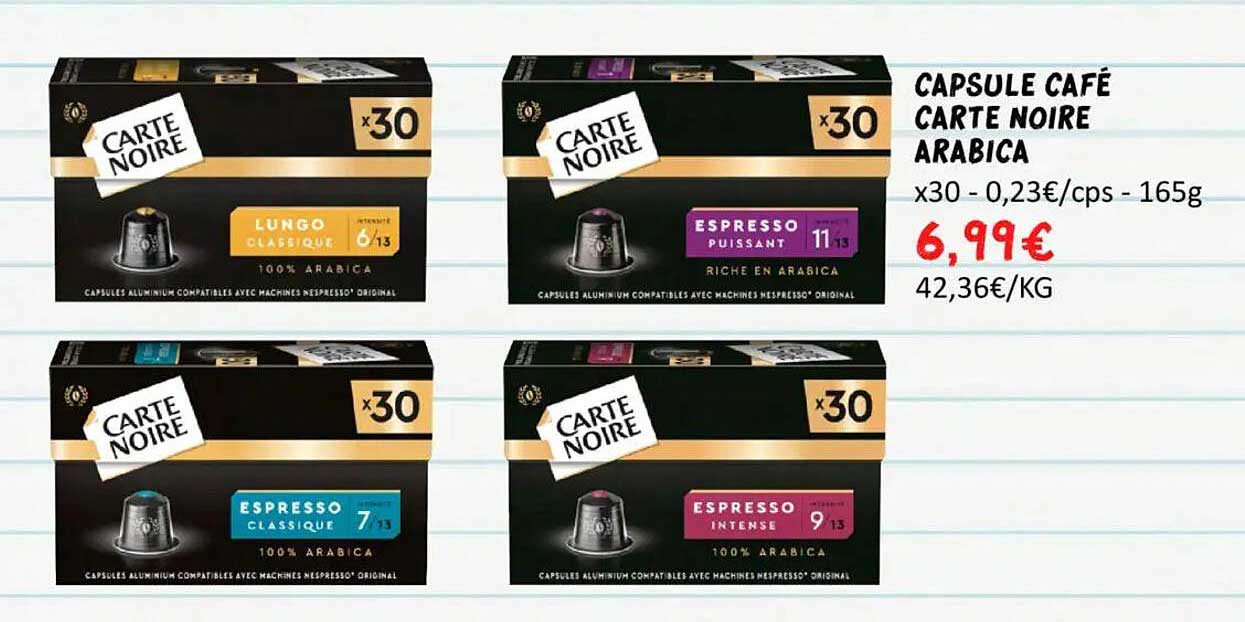 CAPSULE CAFÉ CARTE NOIRE ARABICA