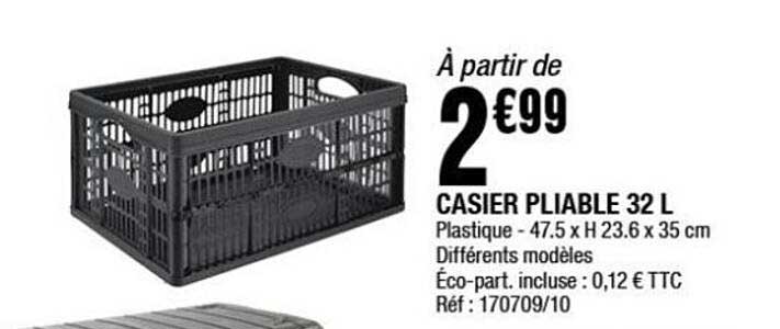 Casiers Pliables 32 L à partir de 2€99