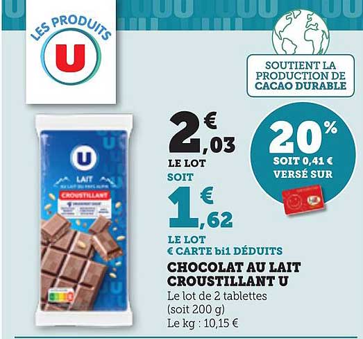 CHOCOLAT AU LAIT CROUSTILLANT U
