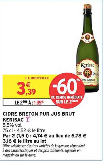 CIDRE BRETON PUR JUS BRUT KERISAC
