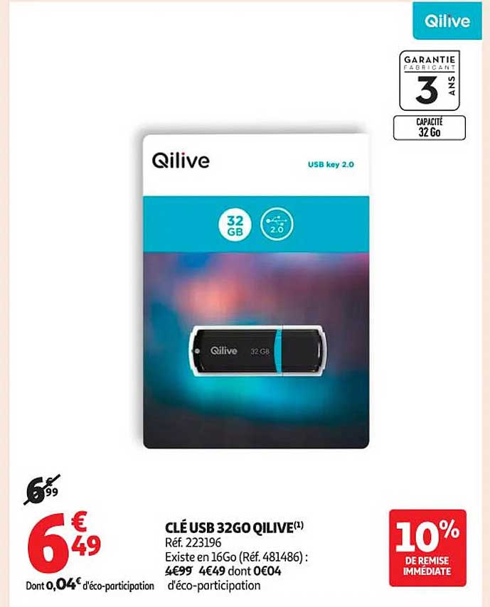 CLÉ USB 32GO QILIVE
