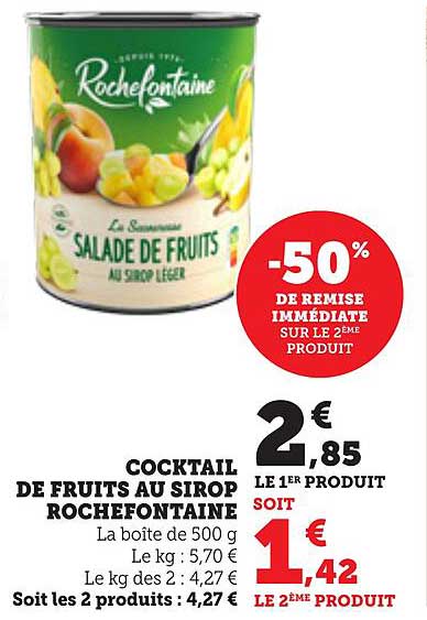 COCKTAIL DE FRUITS AU SIROP ROCHEFONTAINE