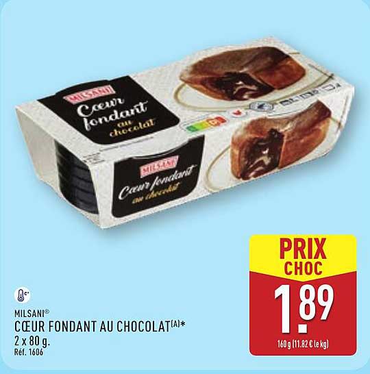 Cœur fondant au chocolat 2 x 80 g