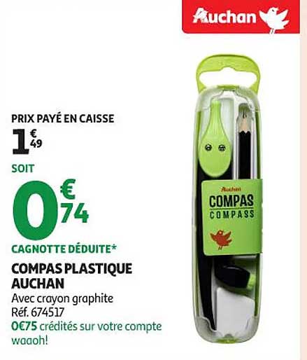 COMPAS PLASTIQUE AUCHAN