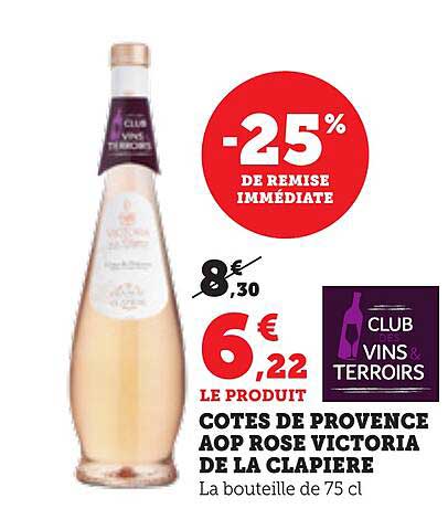 COTES DE PROVENCE AOP ROSE VICTORIA DE LA CLAPIERE
