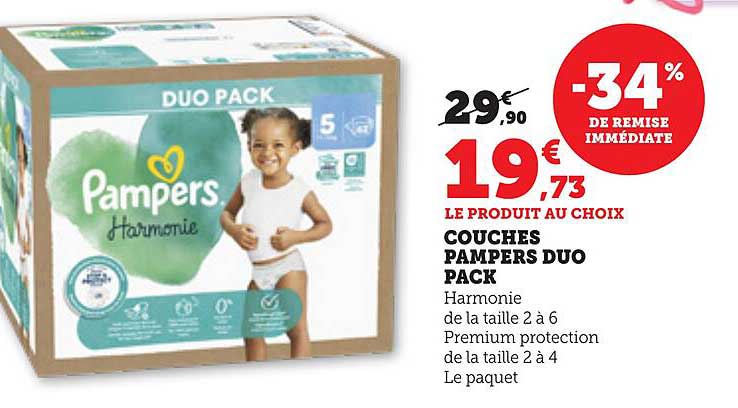 COUCHES PAMPERS DUO PACK