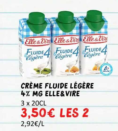 CRÈME FLUIDE LÉGÈRE 4% MG ELLE&VIRE