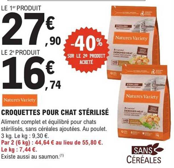 Croquettes pour chat stérilisé Nature’s Variety