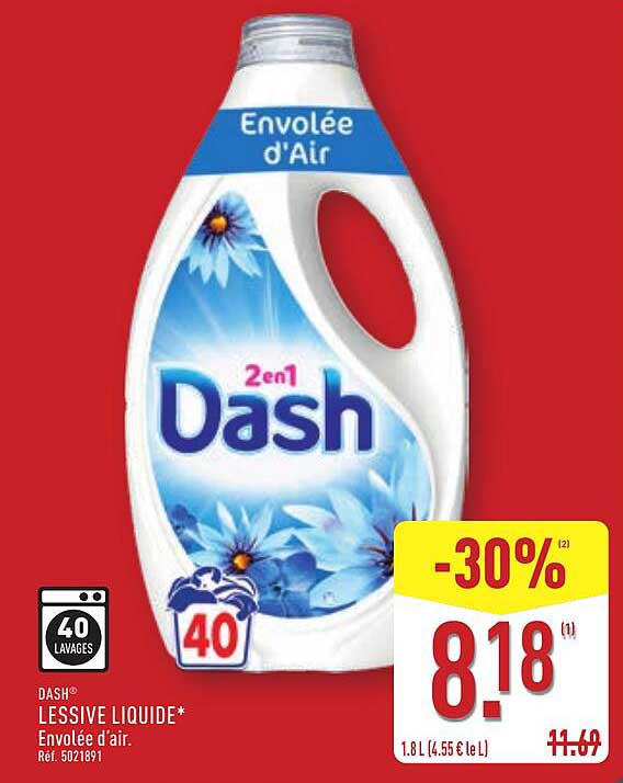 Dash Lessive Liquide Envolée d'Air 2en1