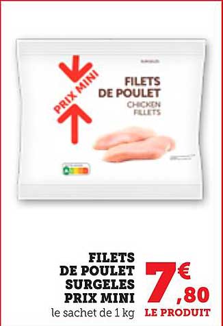 FILETS DE POULET SURGELES PRIX MINI
